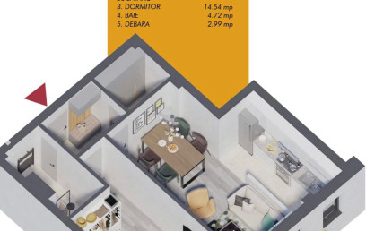 Apartament de vanzare, 2 camere,  decomandat ,  50 mp , Bucium,  (1.5 km de Family Market Bucium) 153990