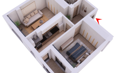 2 camere,  decomandat ,  56 mp , de vanzare apartament in zona Pacurari,  (Rediu - Strada Soarelui) 153268